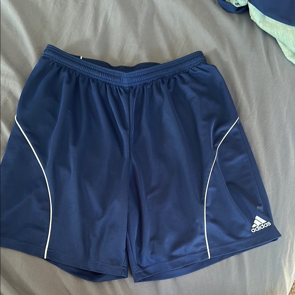 Adidas Blue Athletic Shorts with Elastic Waistband